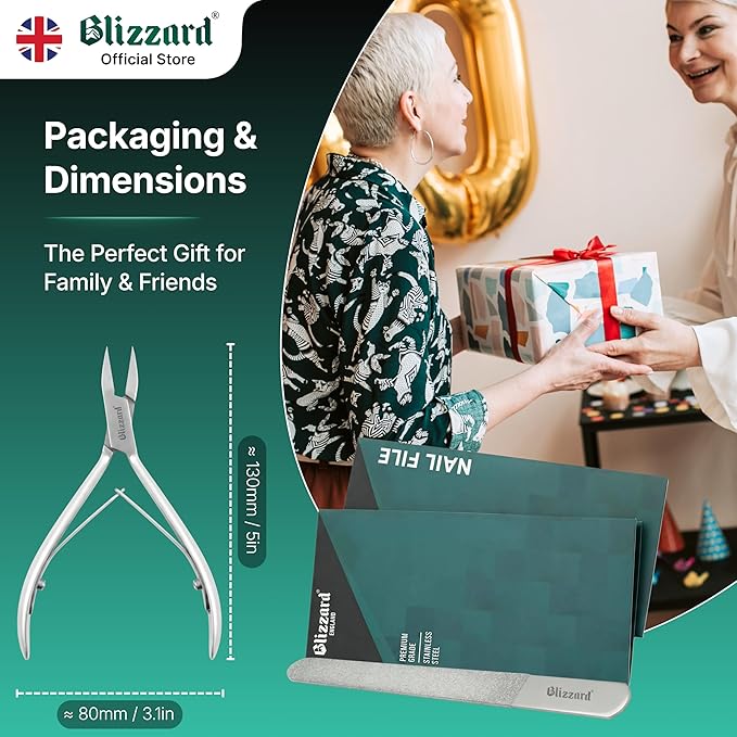 Ingrown Nail Clippers for Men with Ingrown Toenails – Blizzard Podiatrist Toenail Clipper Set German Forged (13 - Arrow Point - Smooth)