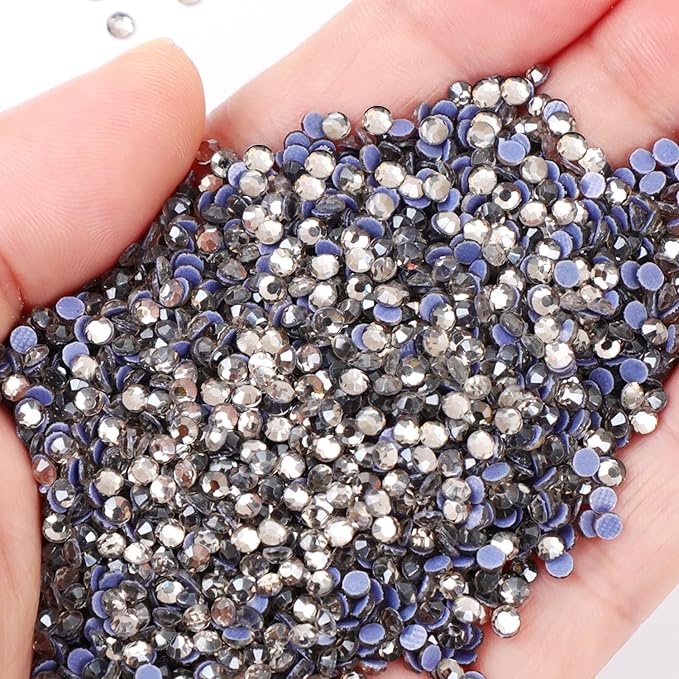 NCB 14400pcs Hotfix Crystal Rhinestones for Clothes Crafts, Hot Fix Bulk Flatback Crystals, Iron on Hotfix for DIY Decoration 100 Gross (Black Diamond, ss10/14400pcs)