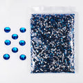 SS3-SS20 Crystal Glass Rhinestone Round Shape Flatbase Strass for DIY Nail Art Decorations Craft Making 14400PCS/Bag (SS8：2.3-2.4mm, Light Blue)