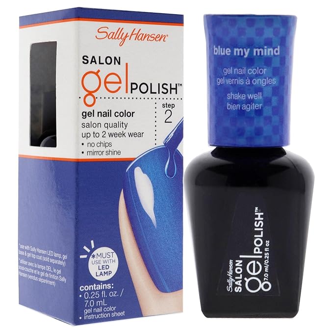 Sally Hansen Salon Pro Gel Nail Polish Lacquer, Blue My Mind, 0.24 Fl. Oz. (Pack of 2)