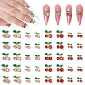 40Pcs Cherry Nail Charms, Wsimily 3D Cute Nail Art Charms Pink and Red Shiny Rhinestone Crystals Nail Accessories for Women Girls Nail Decorations DIY Craft Jewelry