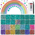 28 Grids Cyan Green 2-6mm Resin Rhinestones w B7000 Glue for Bedazzling Crafting Colorful Flatback Stones Diamonds Crystals Gems Bedazzler Kit for Nails Face Eyes Makeup Tumblers Bottles Crafts