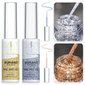 BURANO Gel Nail Polish Liner Nail Art Polish, Silver Gold Painted Gel Nail Design Polish 2 Bottle 8ml, Build in Thin Nail Brush Curing Required LX27 LX21