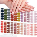 WOKOTO 20 Sheets Red Pink Series Nail Polish Strips For Nails, Ombre Gradient Design Nail Polish Stickers With File, Multi-Color Stick On Nails Stickers Full Nail Wraps Gel Nail Strips Sheets