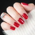 30Pcs Almond Press On Nails - Supremely Fit & Natural Soft Gel Almond Nails,15 Sizes, Reusable Fake Nails Kit with Gift Box for Women (Cherry Red)