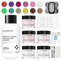 Nail Kit Acrylic Set: Pink White Clear Purple Nude Acrylic Nail Powder Kit with everything for Beginners Art Tool Women Salon