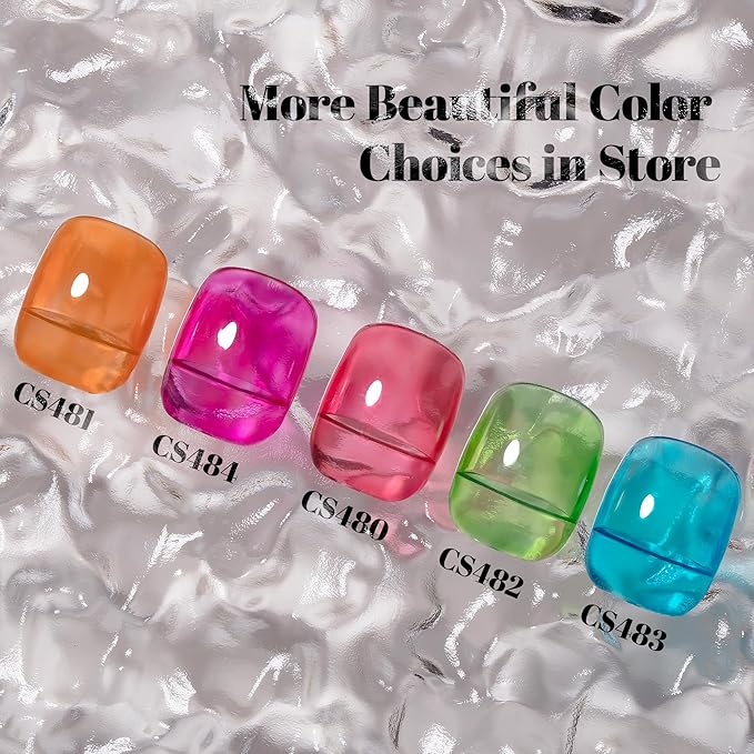 YTD Likomey Crystal Green Gel Nail Polish,15ml Sheer Translucent Jelly Glass Fine Pigment Nail Gel,Fall Winter Salon Home DIY Manicure and Pedicure Fall Winter UV Color Varnish,CS482