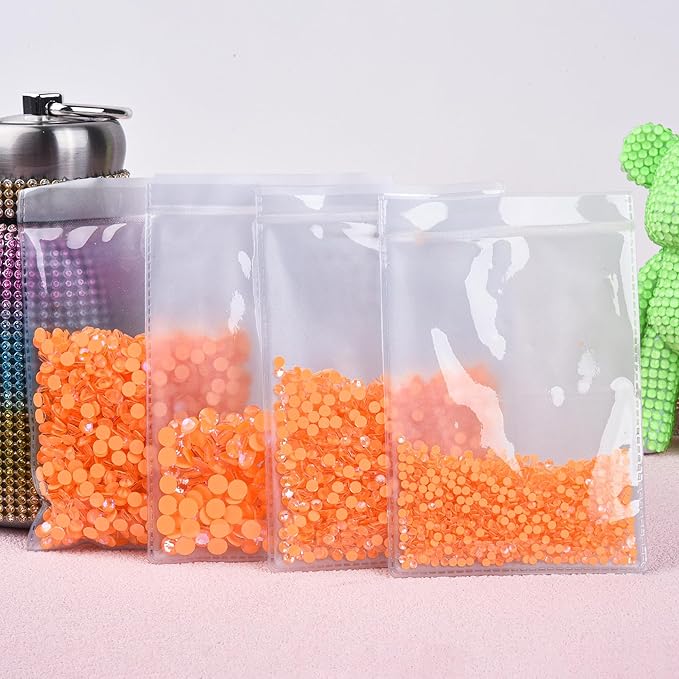 BLINGINBOX Flatback Rhinestones Round Gems, 288pcs Luminous Series Glass Stone Neon Gems Non Hotfix Crystal Rhinestones for Nail Charms Crafts Clothes Tumblers,Living Coral AB Luminous,SS30.