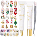 Beetles 3D Gel Nail Art Rhinestones Glue Kit - Nail Decorations Limited with Nail Art Gem Glue &Tool for Crystals Pearls Charms Art DIY Decoration Gift for Women