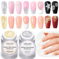 GELLEN Painting Gel for Nails, Metal Platinum Reflective Glitter Gold Gel Polish Drawing French-tip Floral Painted Liner Soak Off Lamp Cured for Salon DIY Nail Art, Hema-free, Champagne & Silver