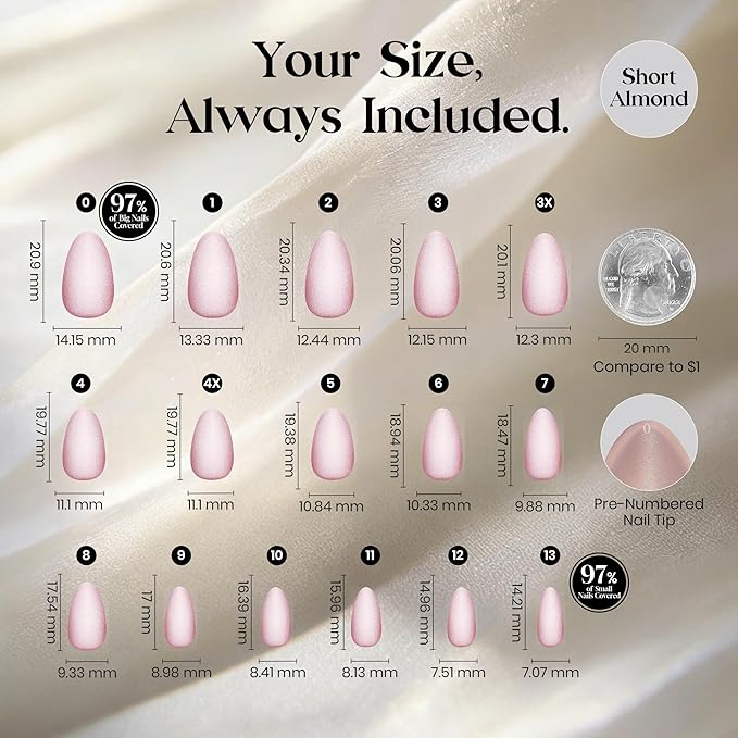 Beetles Motion Glow Nail Tips, 160PCS, 16 Sizes Short Almond Nail Tips, Cat Eye Magnet Full Cover Soft Nail Gel Fake Nails, Salon-Gel Look for DIY Manicure Blossom Glow