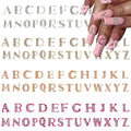 104 Pcs 3D Silver Gold Rose Gold Pink Nail Charms Letters Initial Charms for Nails Nail Letter Charms Alphabet Rhinestone Nail Charms for Nail Art Design Decoration DIY Craft