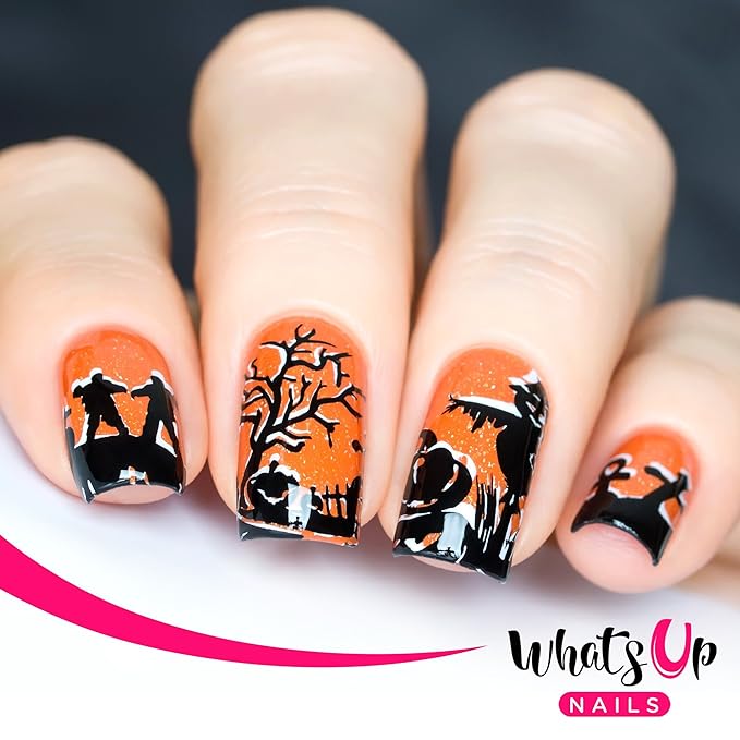 Whats Up Nails - Halloween Stamping Plates 2 Pack (A012, B023) for Nail Art Design