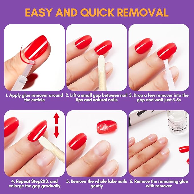Makartt Nail Glue Remover for Press on Nails: 10ML Glue Off for Nail Tips Acrylic Nails Fake Nails Debonder Adhessive Remover Acetone-free Nail Polish Remover, Can't Remove Gel Nail Polish
