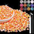 1500PCS 6mm Resin Jelly Rhinestones in Bulk (Orange AB), Bedazzling Flatback Crystals Rhinestones for Crafting DIY Nail Decoration, Gems Diomand Charms for Tumbler Shoes Clothing Fabric