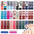 Toe Nail Stickers, DANNEASY 660pcs/30 Sheets Toenails Polish Strips Toes Nail Wraps for Women, UV Free | Self Adhesive Gel Strips Nails with 2 File, 1 Wooden Stick - Solid & Mix Design