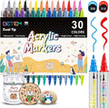 Betem Nail Art Pens Set, 30 Colors Dual-Tip Nail Art Markers, 3D Quick-Drying Nail Polish Pens, Acrylic Paint Markers for DIY Nail Design, Nail Liner Brush & Dotting Tool for Home & Salon DIY