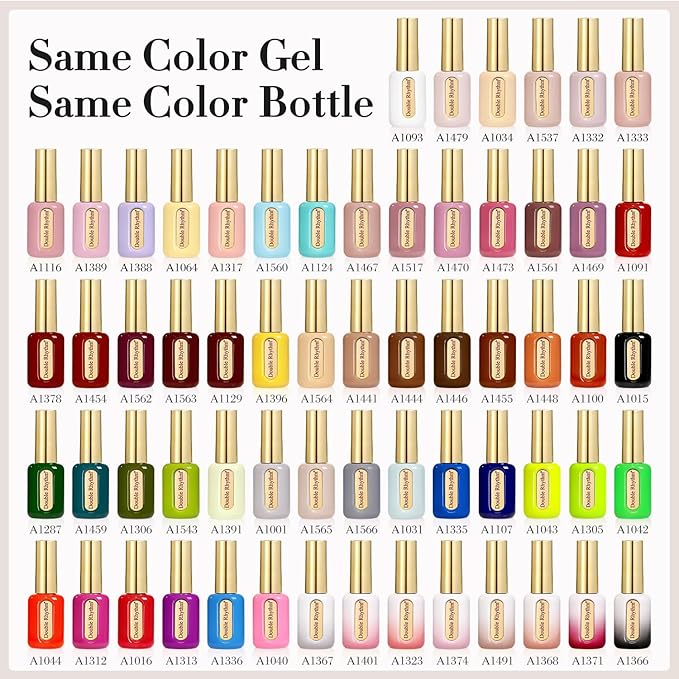 Double Rhythm 0.50 OZ Gel Polish Hema Free Same Color Same Bottle Golden Round Translucent Neutral Natural Milky 15 ML Jelly UV Polish Art DIY at Home (Milky Purple-C1469)
