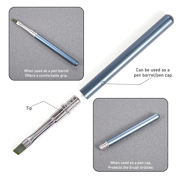 DANNEASY Nail Art Brushes for Gel Polish, Angled Nail Polish Clean Up Brushes For Cleaning Polish Mistakes on the Cuticles, Gel Nails Art Brush Design Tools Acrylic Manicure Brushes