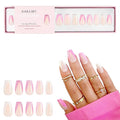 Kiara Sky Press On Nails | XPRESS PRO 100% Acrylic Nails | 30-Piece Kit Includes Nail Glue, Cuticle Pusher, File & Prep Pad | Coffin Short - Cant Pink Just One