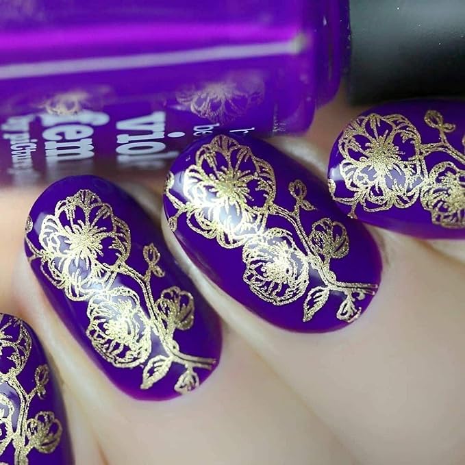Whats Up Nails - B046 Petal to the Metal Stamping Plate for Nail Art Design