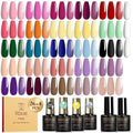 ROSALIND 30pcs Gel Nail Polish Set with Base and Glossy & Matte & Glitter Top Coat, 26 Colors Gel Polish Set Pink Nude Red Yellow Green Black White Nail Kit LED Needed Salon DIY Home Gift for Women