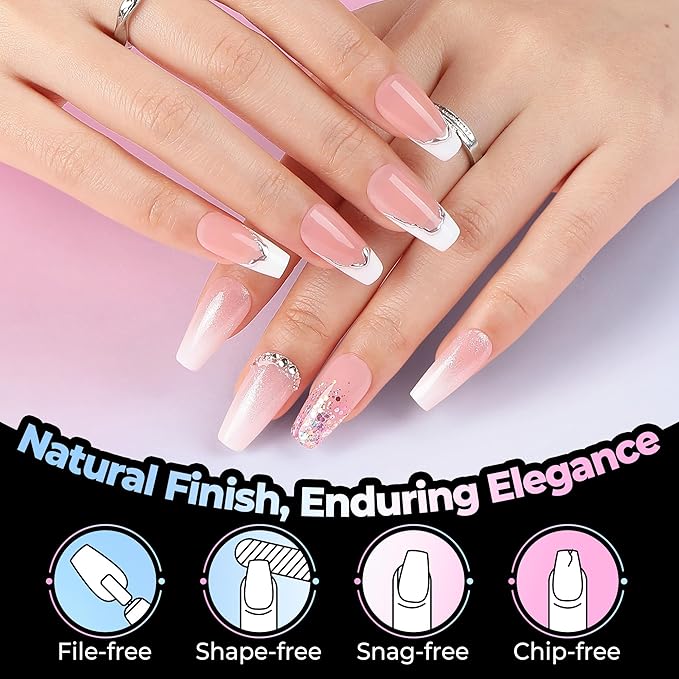 UNA GELLA Coffin Gel Nail Tips Medium 15 Sizes 300PCS Pre-Etched Clear Fake Nail Tips Easy DIY Salon Medium Coffin Press On Nails Snug Fit Full False Acrylic Tips Extensions Long-Lasting Hold