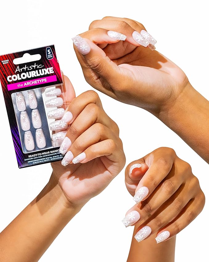 Artistic Colourluxe Press-On Tips - Kit Colourluxe Press-On Tips - Kits Nails - 30 Nails (Blizzard Beauty, Kit)