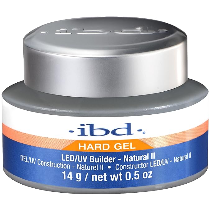 IBD Hard Gel LED/UV Builder Natural II – Builder Gel for Nails Extensions & Sculpting, Strong Long-Lasting Nail Enhancement, 0.5 oz