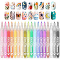 18 Colors Nail Art Pen Set,Nails Art Markers Pens for,Quick Dry Nail Doodle Pens for Home & Salon DIY Nail Art