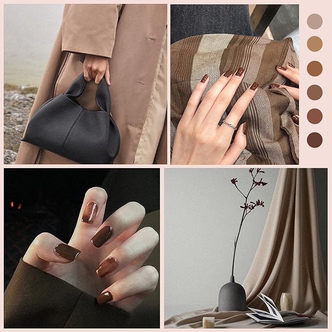 gelike ec Brown Gel Nail Polish Set: Nude Brown 2025 Gel Polish Colors Neutral Nail Polish Kit Soak Off Gel Polish Nail Art DIY Gift for Girls Women