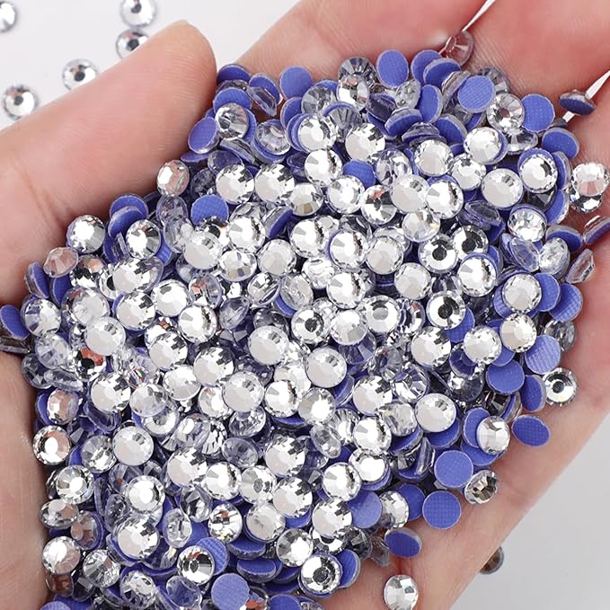 NCB 14400pcs Hotfix Crystal Rhinestones for Clothes Crafts, Hot Fix Bulk Flatback Crystals, Iron on Hotfix for DIY Decoration 100 Gross (Clear Crystal, ss20/14400pcs)