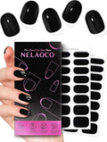 Nail Polish Strips – 32PCS UV Free Salon Quality Wraps, Long Lasting Gel Nail Stickers for Women (Nightshade Black)