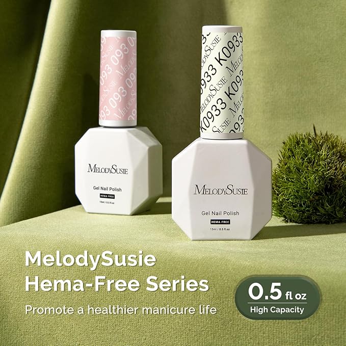 MelodySusie Hema Free Gel Nail Polish, 0.5 Fl Oz Thick Beige Gel Polish, Non-Toxic, Long Lasting, Soak Off UV Nail Polish, Manicure Nail Design Salon DIY Nail Art at Home K0933