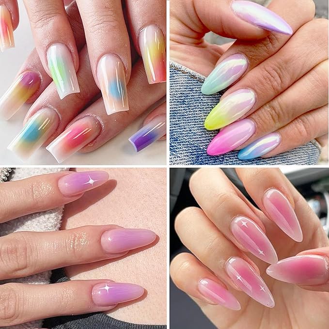 150pcs Ombre Sponge for Nails FSpronail Mini Sponges Gripper Pen Foam Sponge Aura Nail Sponge White Nail Polish Sponges Nail Art Manicure Tools Supplies - Silver