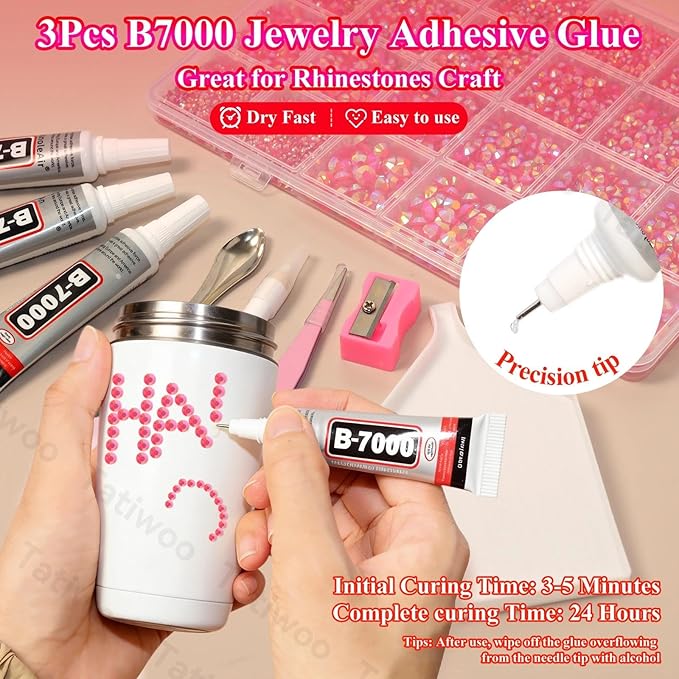 20000Pcs Dark Pink Flatback Jelly Resin Rhinestones for Bedazzling, Mix Sizes Crystal Rhinestones Gems, Pink Gems Bedazzling for Crafting for DIY Face Makeup Crafts Tumblers