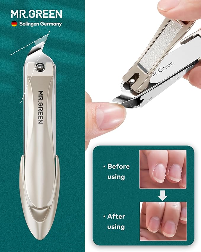MR.GREEN Manicure Pedicure Set 8-in-1, Heavy Duty Anti-Splash Nail Clippers, Upgraded Multi-Function Nail Clipper Set, German Stainless Steel Nail Grooming Kit for Women& Men with Premium Leather Case