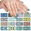 SILPECWEE 16 Sheets Gradient Nail Polish Stickers Full Nail Wraps for Women Stick on Nail Polish Strips Gel Nail Strips Self Adhesive Fingernail Manicure Design with Nail File