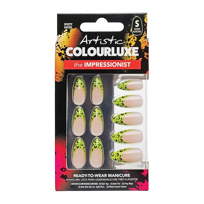 Artistic Colourluxe Press-On Tips - Kit Colourluxe Press-On Tips - Kits Nails - 30 Nails (Spotty Hottie, Kit)