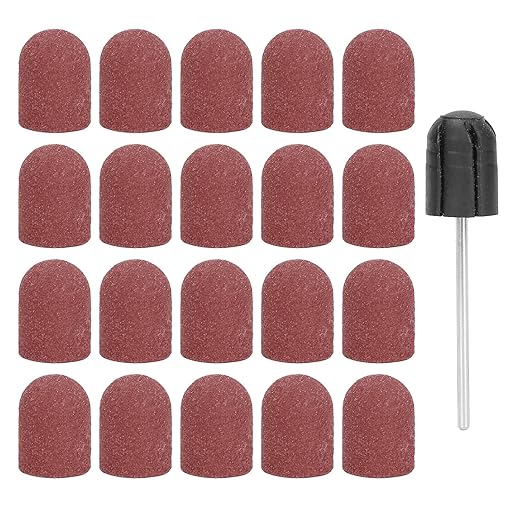 Nail Sanding Band Drill Bit, Manicure Sanding with 20 Grinding Head Bits for Electric Nail Drill, Manicure Toolail Sanding Bands Grinding Sand for Nail Drill(Brown)