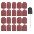 Nail Sanding Band Drill Bit, Manicure Sanding with 20 Grinding Head Bits for Electric Nail Drill, Manicure Toolail Sanding Bands Grinding Sand for Nail Drill(Brown)