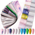 DANNEASY 300 Sheets Holographic Nail Foils Film, Iridescent Nail Art Transfer Foil Stickers Gold Metallic Neon Foil Paper Sheets Starry Sky Star Design Sticker for Nails Decoration Supplies
