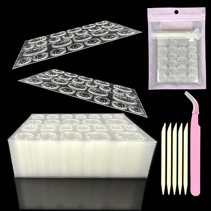 1200Pcs Nail Adhesive Tabs, Extra Large Sticky Tabs for Nails, 50 Sheets Double Sided Thick & Strong Glue Stickers for Press on Manicure
