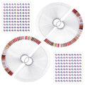 Subay 200 Pcs Nail Swatches Sticks with Number Stickers, Fan-Shaped Practice Nail Art Tips Sticks for Nail Polish Display, Nail Color Swatches Tools with Metal Split Ring for Gel Manicure Home Salon