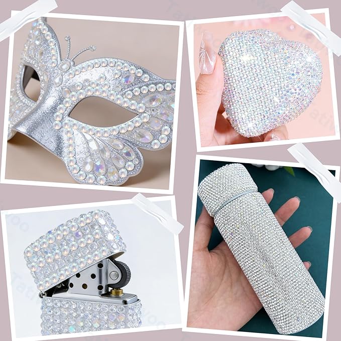 20000Pcs Transparent AB Flatback Resin Rhinestones for Bedazzling, Mix Sizes Crystal Rhinestones Gems, Transparent Gems Bedazzling for Crafting, Flatback Rhinestone for DIY Face Makeup Crafts