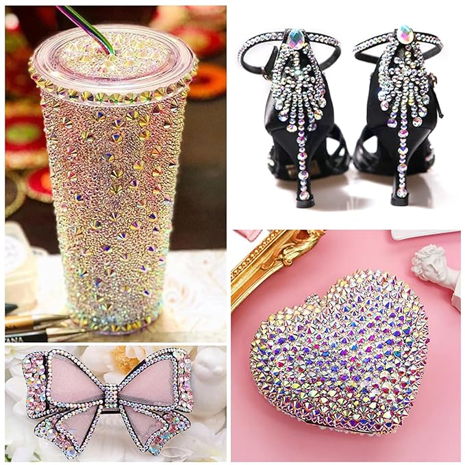 Dowarm 1440 Pieces SS10 Flatback Crystal AB Rhinestones, 2.8MM for Craft Nails Dance Costumes, Non Hotfix