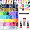 42 Colors 32000Pcs Jelly Resin Rhinestones for Bedazzling, 3mm Multicolor Flatback Gems for Crafting, Bedazzler Kit with Tweezers Pen 3Pcs B7000 Glue for Clothes Book Shoes Nails Art Makeup