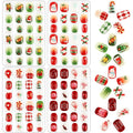 JANYUN 96 Pcs Christmas Candy Fake Nails, Press on Nails Pre-glue Full Cover Fake Nail Tips Short False Nails Art Nails Gifts