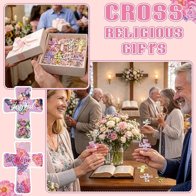 50 Pcs Christian Gifts Bulk for Women Religious Scripture Mini Cross Nail Files Emery Board Double-Sided Nails Boards Bible Verse Group Church Religious Party Favors for Employee Coworkers Supplies