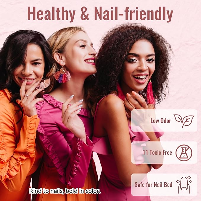 phoenixy Gel Nail Polish Kit with U V Light 64 Pcs Gel Nail Set 45 Colors All Seasons Nail Polish Set Base & 4 Effects Top Coat Manicure Tools Complete Nail Kit Gifts for Women Girls